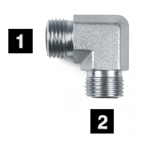 FS2500-10-10, Hydraulic Adapters, Elbow, 90Â°, Male-Male, OFS, 1-14, 1-14   