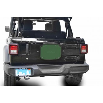 Jeep JL, 2018 - Present, Spare Tire Carrier Delete Plate, Locas Green. Made in the USA.