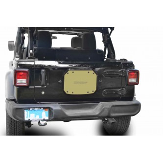 Jeep JL, 2018 - Present, Spare Tire Carrier Delete Plate, Military Beige. Made in the USA.