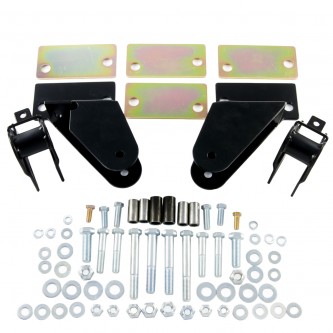 7686-6SBNP- M.O.R.E. Bare Steel Stubby Shackle Reversal Brackets With Spring Hangers Jeep CJ 1976-19