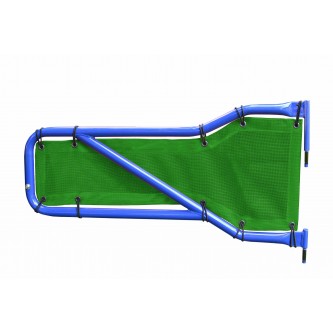 Jeep JL 2018-Present, Tube Door Mesh Cover Kit, Front Doors Only, Green. Made in the USA.