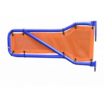 Jeep JL 2018-Present, Tube Door Mesh Cover Kit, Front Doors Only, Orange. Made in the USA.