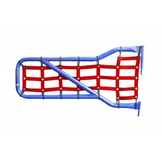 Jeep JT 2019-Present, Tube Door Cargo Net Cover Kit, Front Doors Only, Red. Made in the USA.