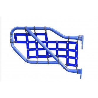Jeep JT 2019-Present, Tube Door Cargo Net Cover Kit Rear Doors Only, Blue. Made in the USA.
