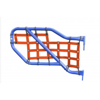 Jeep JL 2018-Present, Tube Door Cargo Net Cover Kit Rear Doors Only, Orange. Made in the USA.