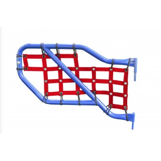 Jeep JT 2019-Present, Tube Door Cargo Net Cover Kit Rear Doors Only, Red. Made in the USA.