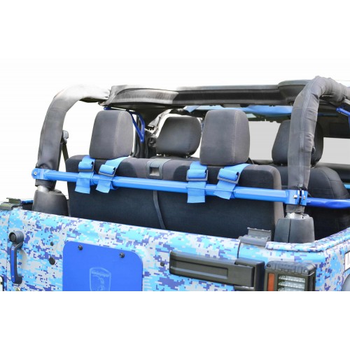 Jeep Wrangler JK, 2007-2018, Rear Harness Bar Kit.  Playboy Blue.  2 Door Only.  Made in the USA.