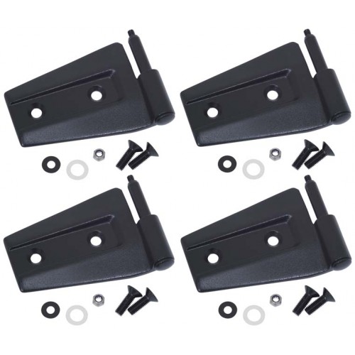 Door Hinge Set 2 Dr Textured Black Jeep Wrangler JK 2007-2016 80575 Kentrol