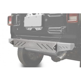 Fits Jeep Wrangler, JL 2018-Present, Rear Bumper with D-Ring Mounts.  Gray Hammertone. Made in the USA.