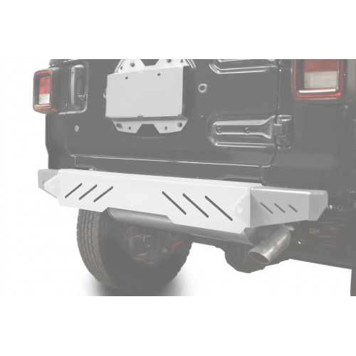 Fits Jeep Wrangler, JL 2018-Present, Rear Bumper with D-Ring Mounts.  Cloud White. Made in the USA.