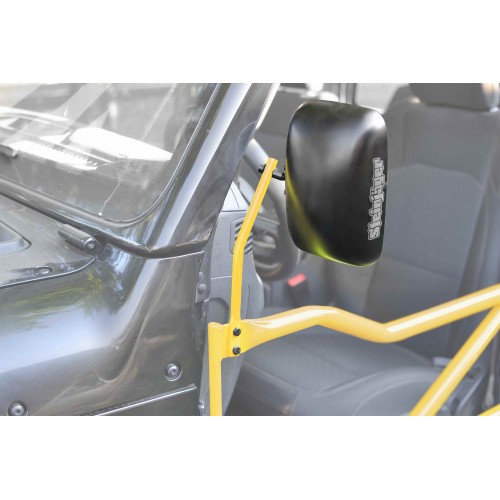 For Jeep JL Wrangler Door Mirror Kit, 2018 to present. Jeep side mirror for Jeep JL Wrangler with tubular doors. Lemon Peel. Made in the USA.