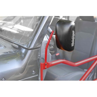 For Jeep JL Wrangler Door Mirror Kit, 2018 to present. Jeep side mirror for Jeep JL Wrangler with tubular doors. Red Baron. Made in the USA.