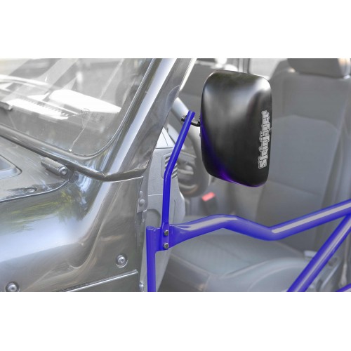 For Jeep JL Wrangler Door Mirror Kit, 2018 to present. Jeep side mirror for Jeep JL Wrangler with tubular doors. Southwest Blue. Made in the USA.