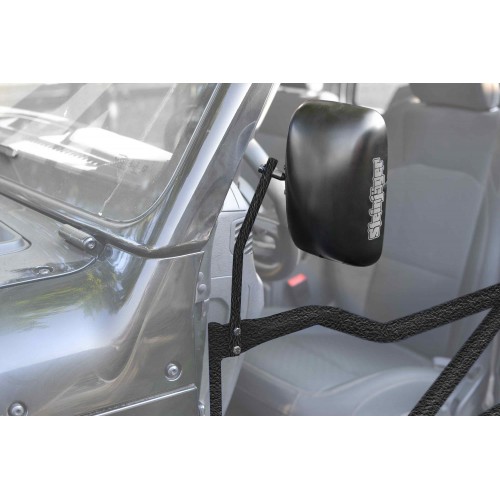 For Jeep JL Wrangler Door Mirror Kit, 2018 to present. Jeep side mirror for Jeep JL Wrangler with tubular doors. Texturized Blaack. Made in the USA.