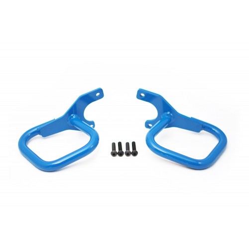 Fits Jeep TJ 1997-2006, Grab Handle Kit, Rigid Wire Form, Playboy Blue. Made in the USA.