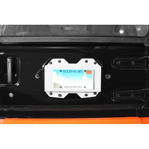 Cloud White Rear License Plate Relocator For Jeep Wrangler JL 2018-2019 Steinjager J0048651
