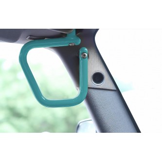 For Jeep JK 2007-2018, Grab Handle Kit, Front, Rigid Wire Form, Teal Made in the USA.
