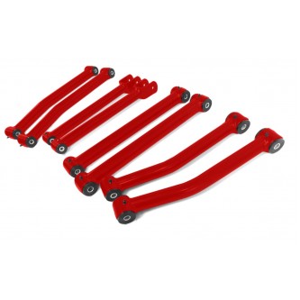 Jeep JK, 2007-2018, Full Control Arm Kit, 8 Control Arms, Fixed Length (2.5-4.0 inch Lift). Red Baron.  Made in the USA.