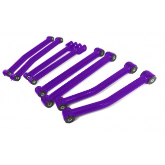 Jeep JK, 2007-2018, Full Control Arm Kit, 8 Control Arms, Fixed Length (2.5-4.0 inch Lift). Sinbad Purple.  Made in the USA.