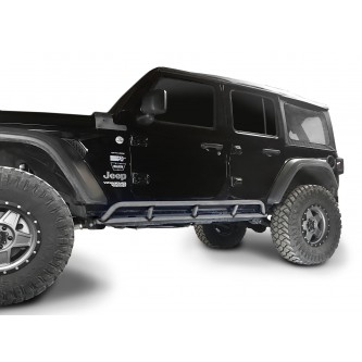 Fits Jeep Wrangler JLU, 2018 to Present, 4 Door Rock Slider Kit. Powder Coated Bare, Made in the USA