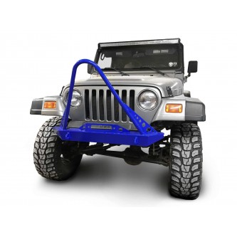 Fits Jeep Wrangler TJ 1997-2006.  Front Bumper with Stinger. Southwest Blue.  Made in the USA