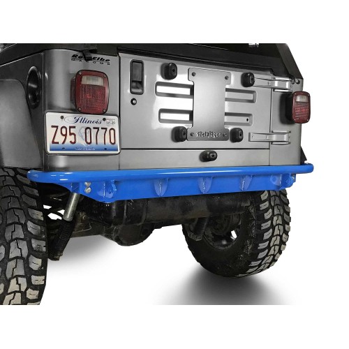 Fits Jeep Wrangler TJ 1997-2006.  Rear Bumper.  Playboy Blue.  Made in the USA.