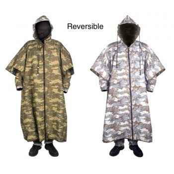 Reversible Hooded Poncho Set includes Leg and Arm Gaiters w/stuff sack (Tuitak Arid/Snow Camo)