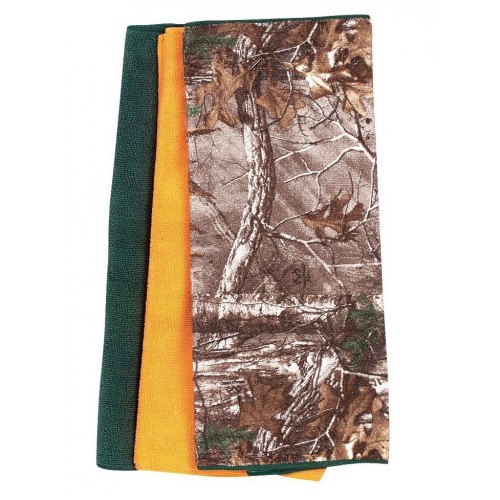 Realtree Mircofiber towel (Pack of 3/Realtree, Orange and Green). 14.5 x 23 inches