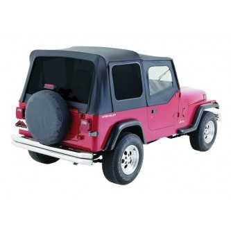 CT20015T Crown Rough Trail Black Denim Complete Soft Top With Tinted Windows- Jeep Wrangler YJ 19871