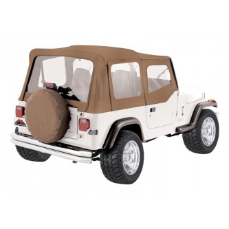 CT20037 Crown Rough Trail Spice Denim Complete Soft Top- Jeep Wrangler YJ 1987-1995 With Half Steel 
