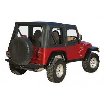 CT20135 Crown Rough Trail Black Diamond Complete Soft Top- Jeep Wrangler TJ 1997-2006 With Half Stee