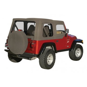 CT20136 Crown Rough Trail Khaki Diamond Complete Soft Top- Jeep Wrangler TJ 1997-2006 With Half Stee