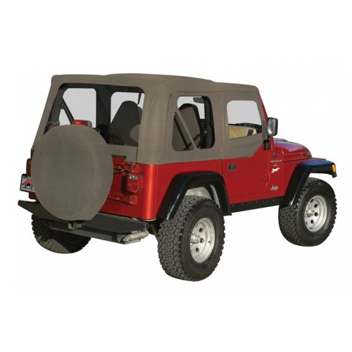 CT20136 Crown Rough Trail Khaki Diamond Complete Soft Top- Jeep Wrangler TJ 1997-2006 With Half Stee