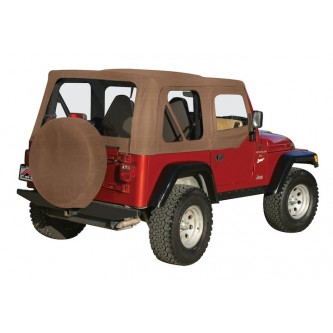 CT20137 Crown Rough Trail Spice Denim Complete Soft Top- Jeep Wrangler TJ 1997-2006 With Half Steel 