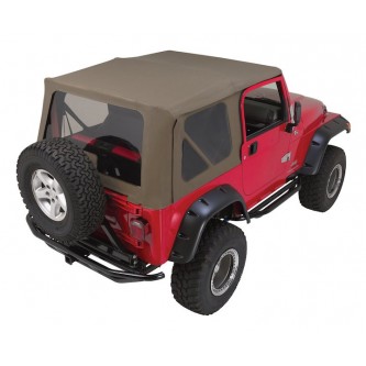 CT20336 Crown Rough Trail Khaki Diamond Complete Soft Top- Jeep Wrangler TJ 1997-2006 With Full Stee