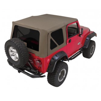 CT20436T Crown Rough Trail Khaki Diamond Complete Soft Top With Tinted Windows- Jeep Wrangler TJ 199
