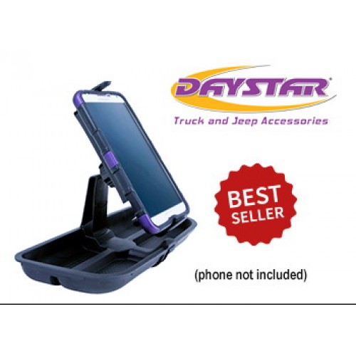 Daystar Jeep Accessories Upper Dash Panel with Large I Phone & I Phone Plus; Mini Pad;  Cradle; Black, 11-18 Upper Dash Panel with Large I Phone & I Phone Plus; Mini Pad; Mount; Black
