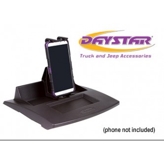 Daystar Jeep Accessories Upper Dash Panel with Large I Phone & I Phone Plus; Mini Pad;  Cradle; Black, 07-10 Upper Dash Panel with Large I Phone & I Phone Plus; Mini Pad; Mount; Black