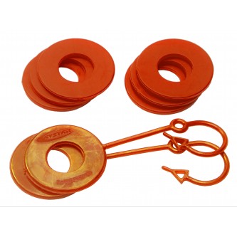 Daystar Winch & Recovery Accessories D Ring Locking Isolator With Washer Kit (8 Washers & 2 Locking Isolator) Fluorescent Orange, D Ring Locking Isolator With Washer Kit (8 Washers & 2 Locking Isolator) Fluorescent Orange