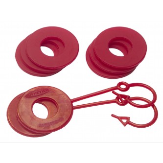 Daystar Winch & Recovery Accessories D Ring Locking Isolator With Washer Kit (8 Washers & 2 Locking Isolator) Red, D Ring Locking Isolator With Washer Kit (8 Washers & 2 Locking Isolator) Red