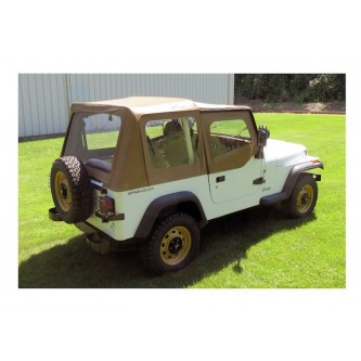 RT10037 Crown Rough Trail OE Style Spice Replacement Soft Top- Jeep Wrangler YJ 1988-1995 With Half 
