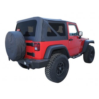 RT10535T Crown Rough Trail OE Style Black Diamond Replacement Soft Top With Tinted Windows- Jeep Wra