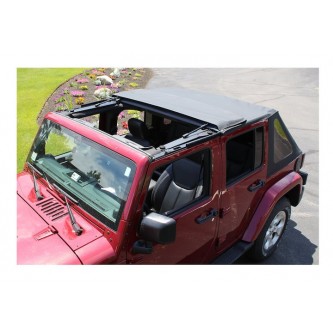 Fold Back Soft Top 4-Door Black Diamond Jeep Wrangler JK 2007-2016 RT10835T