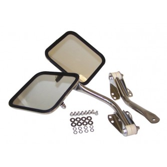 Stainless Steel Mirror Kit for Jeep CJ5 CJ6 CJ7 CJ8 Wrangler 1955-95 RT30003 