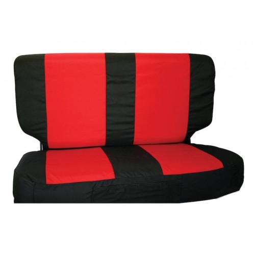Rear Seat Cover Set Black Red for Jeep Wrangler TJ YJ 1987-2002 Rough Trail 