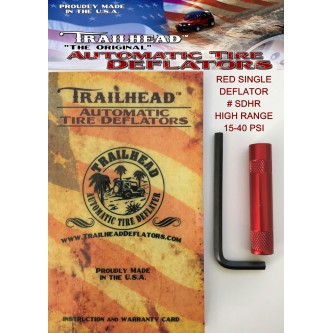 Red Trailhead 15-40 PSI Single Automatic Tire Deflator SDHR